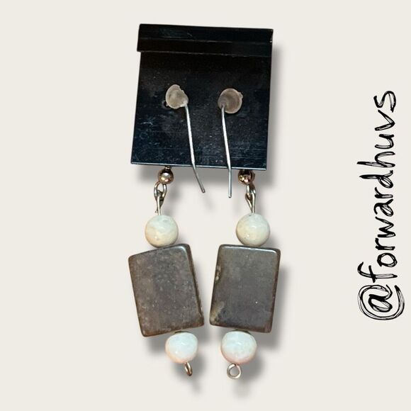 Bundle Sale 3 for $15 | Caramel Glass Bead Dangle Earrings - Picture 5 of 7